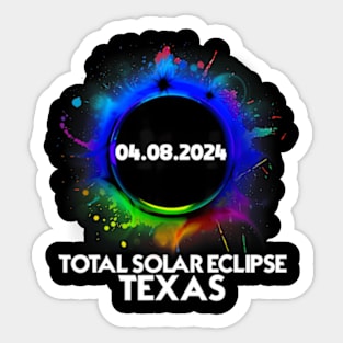 Total Solar Eclipse Texas 2024 April 8 Colorful Totality Sticker